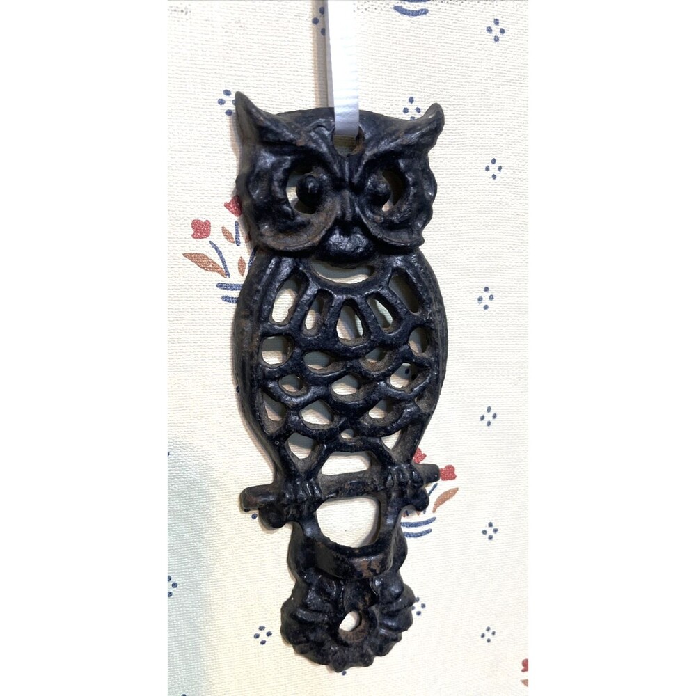 Cast Iron Owl Hardware 2pcs Mid Century